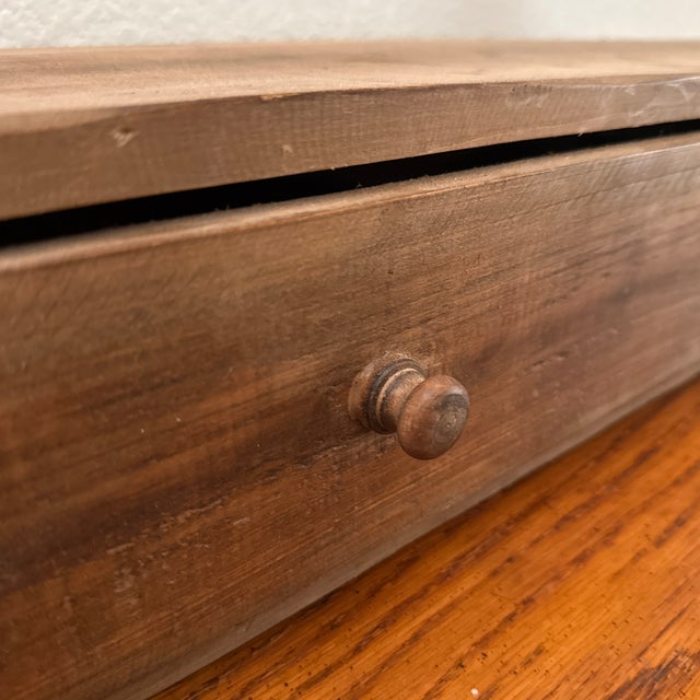 1900-1909 Wooden Storage Chest With Front Drawer. For Sale - Image 4 of 12