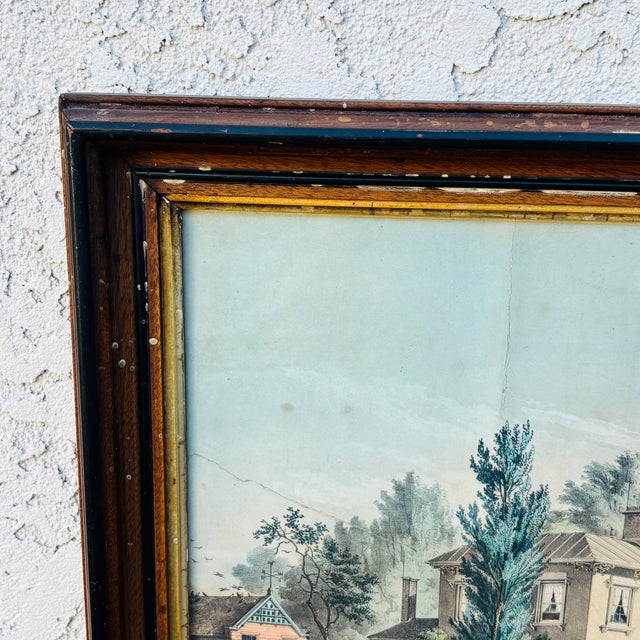 American Late 1900s N Currier Framed Lithograph: "American Country Life May Morning" Reproduction For Sale - Image 3 of 18