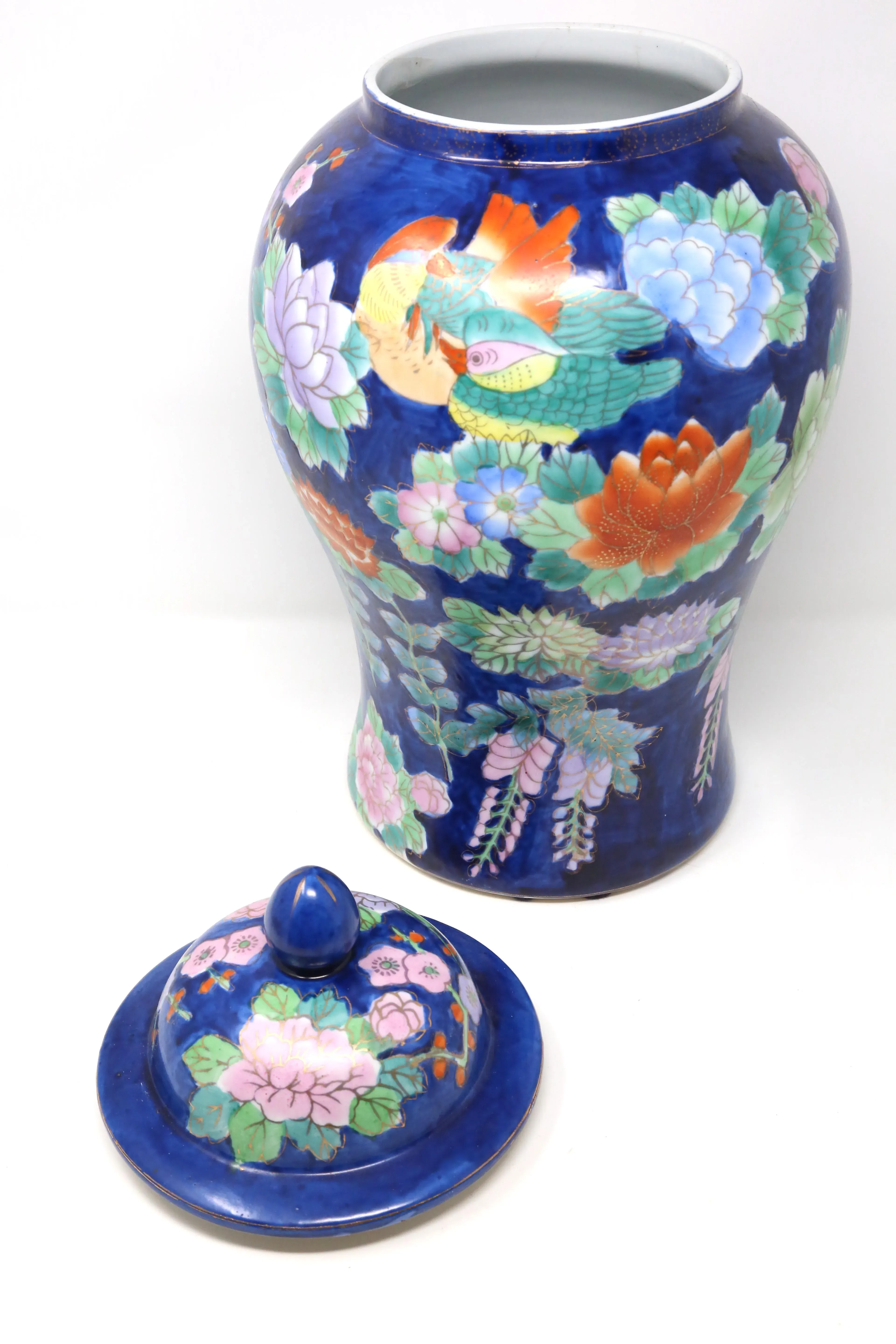 Vasca Portatutto In Metallo Zincato Cobalt Blue – 13.5x8x5 Pollici, Con Manico In Legno E Scomparti. Stile Vintage Per Organizzare Cucina, Picnic E Festa. - 3