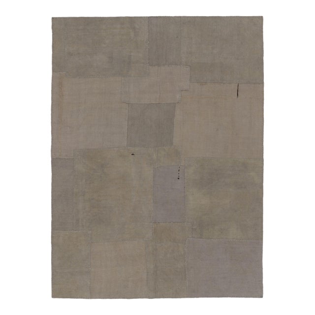 Vintage Turkish Patchwork Rug, in Brown, Gray and Charcoal Hues - Rug & Kilim For Sale