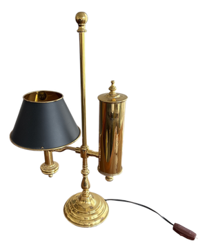 Vintage English Style Brass Desk Lamp with Pen Holder