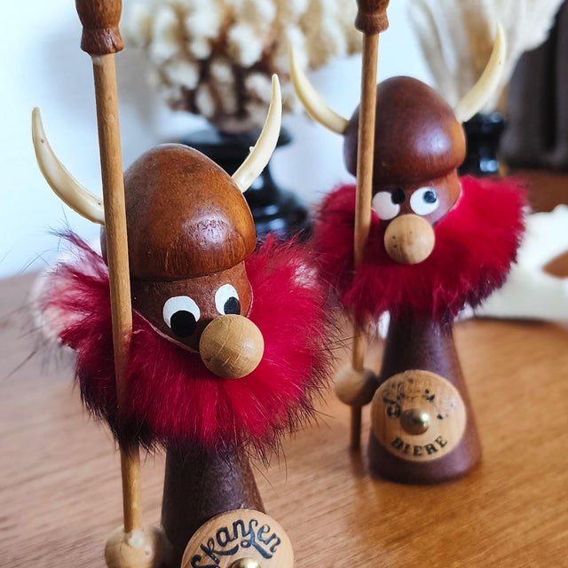 Teak Viking Figurines by Sallingboe for Skansen, Denmark, 1960s, Set of 2 For Sale - Image 11 of 14