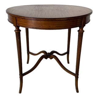 Antique French Neoclassical Flame Mahogany Round Side Table For Sale
