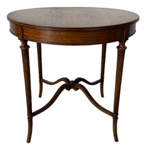 Antique French Neoclassical Flame Mahogany Round Side Table