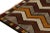 1950s 1950s Vintage Gabbeh Tribal Runner in Gray With Brown, White and Gold Chevron Patterns For Sale - Image 5 of 7