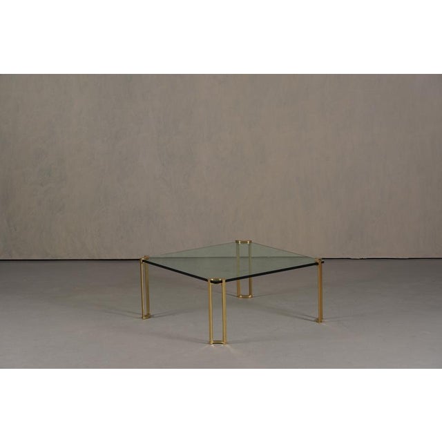 Large Vintage Bronze and Glass Coffee Table by Peter Ghyczy, Germany, 1970s For Sale - Image 3 of 8
