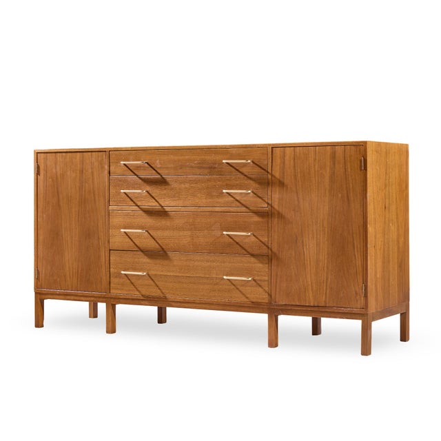 Mid-Century Modern Edward Wormley for Dunbar Mid Century Walnut Sideboard Credenza For Sale - Image 3 of 10
