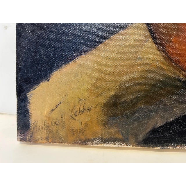 Barbara Lebhar Oil on Canvas Painting of a Young Woman Playing a Guitar Titled Sad Song For Sale - Image 4 of 6