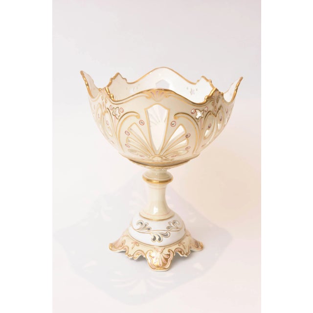 Mid 19th Century 19th Century Old Paris Porcelain Centerpiece, Hand-Painted Florals For Sale - Image 5 of 11