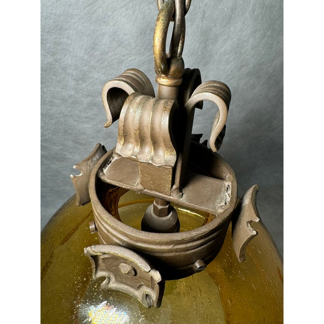 Amber Glass Pendant Lamp from Koch & Söhne, Germany, 1930s For Sale - Image 4 of 11