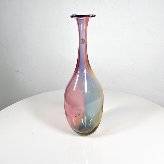1988 Kosta Boda Artist Glass Vase Kjell Engman Fidji Collection For Sale - Image 13 of 13