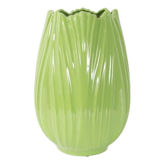 Field Green Tall Ceramic Vase For Sale