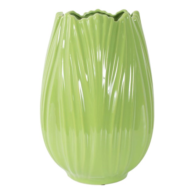 Field Green Tall Ceramic Vase For Sale