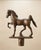 Vintage solid brass prancing horse water faucet handle and valve spigot featuring an early manufacturer hallmark stamp on...