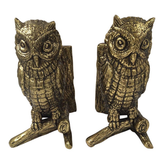 MidCentury Modern of Brass Owl Bookends a Pair Chairish