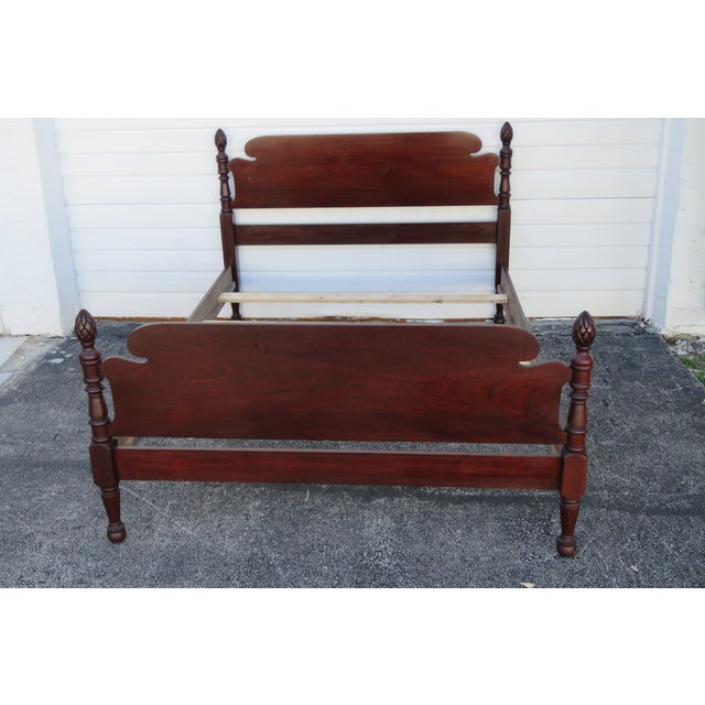 1940s Mahogany Full Size Pineapple Finial Bed Chairish