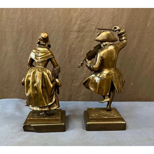 Bronze Antique Bronze Sculptures - A Pair For Sale - Image 8 of 12