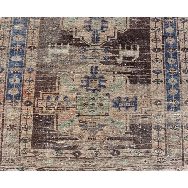 Vintage Persian Hamadan Runner in Warm Tones of Purple, Brown and Taupe For Sale - Image 9 of 11