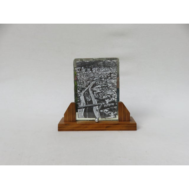 French Art-Deco Wood & Chrome Picture Frame For Sale - Image 12 of 12