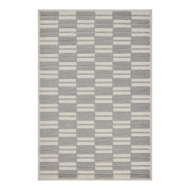 Chris Loves Julia x Loloi Bradley Ivory / Grey 3' x 7' Runner Rug For Sale