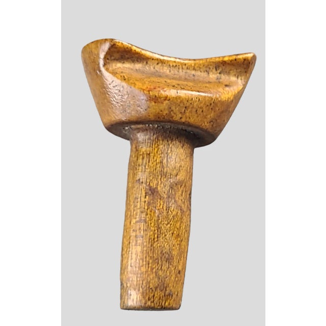 Vintage Italian Mid Century Modern Olive Wood Decanter Glass Insert For Sale - Image 6 of 6