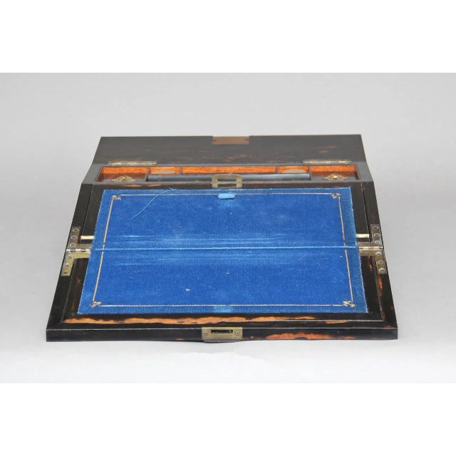 Blue Coromandel Writing Slope, 1880s For Sale - Image 8 of 10