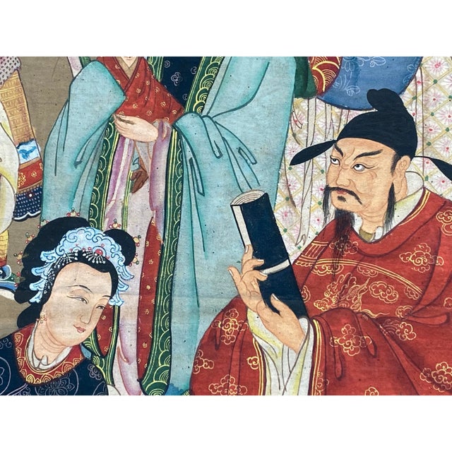 This is a handpainted Chinese accent decorative canvas art with Ancient Chinese characters from the famous mythical story...