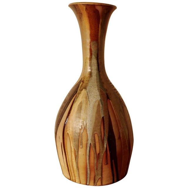 Folk Art Drip Glazed Vase, 1960s For Sale - Image 6 of 6