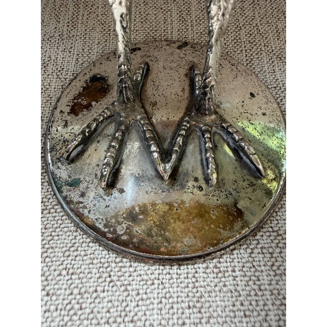 Binazzi Firenze Silver Plate & Nautilus Shell Bird Sculpture, 1970s. Signed. For Sale - Image 10 of 10