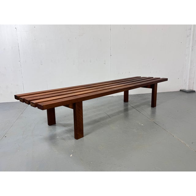 Mid-Century Modern Brown Wood Slatted Coffee Table by Martin Visser for 't Spectrum, 1960s For Sale - Image 9 of 9