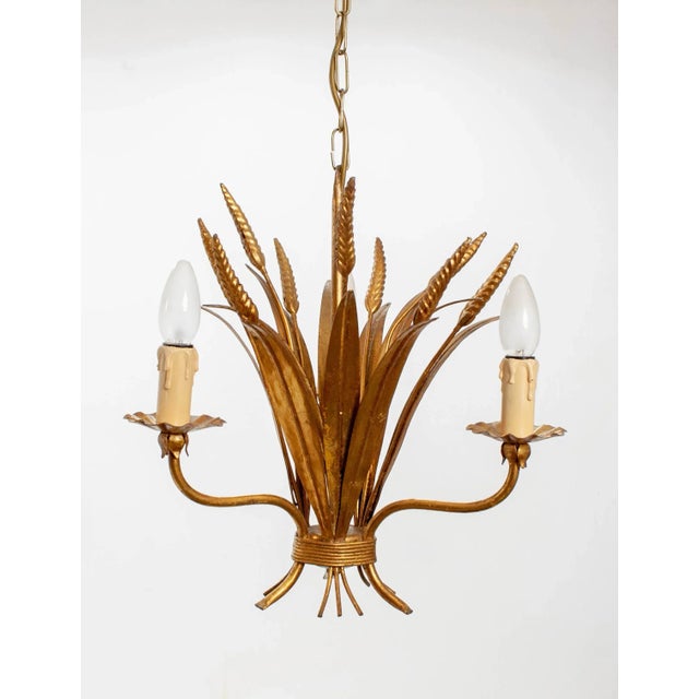 French Wheat Sheaf Pendant Lamp, 1970s For Sale - Image 4 of 6