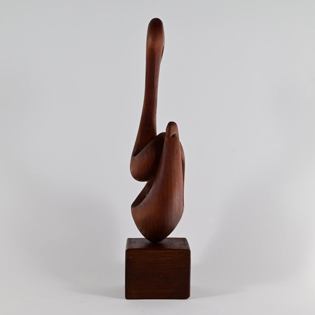 Wood Luis Potosi Vintage Wooden Abstract Bird Sculpture, Created in Ecuador, Carved Signed and Dated 1975 For Sale - Image 7 of 9