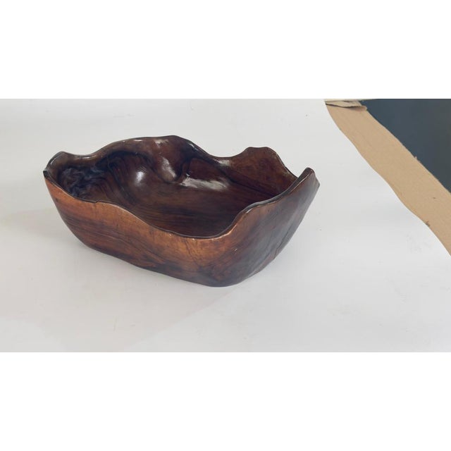 1970s French Riviera Style Olive Wood Bowl, France, 1970s For Sale - Image 5 of 7