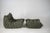 Ligne Roset Set of Togo Lounge Chair and Pouf in Grey Tweed Fabric by Michel Ducaroy for Ligne Roset, 1973 For Sale - Image 4 of 18