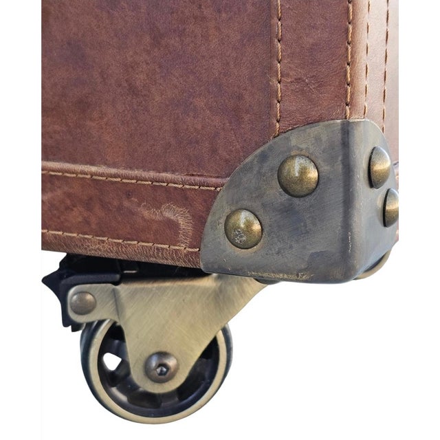 Brown Restoration Hardware Mayfair Steamer Trunk Desk by Timothy Oulton. For Sale - Image 8 of 18
