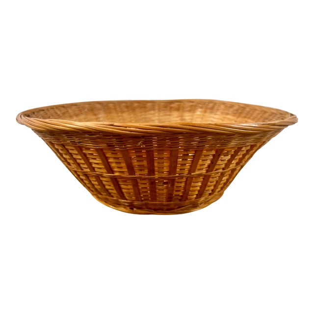 Chinese Natural Woven Wicker Rattan Bowl For Sale