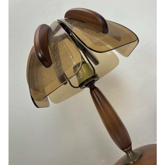 Teak and Amber Glass Table Lamp from Hustadt Leuchten, 1960s For Sale - Image 14 of 18