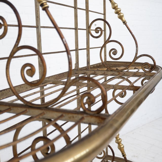 1900 - 1909 French Bakery Shelf in Wrought Iron and Brass, 1900 For Sale - Image 5 of 8