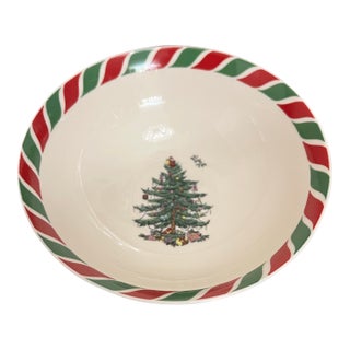 Vintage Candy Cane Bowl by Spode For Sale