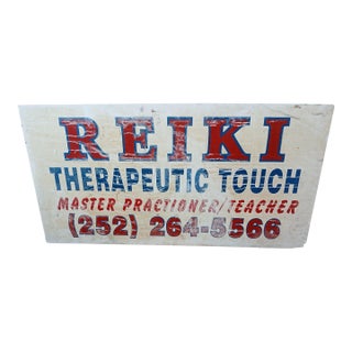 1990s Wooden Sign For Sale