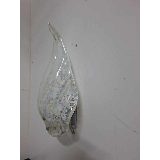 1980s Graniglia Glass Wall Lamps with Iridescent Finish, 1980s, Set of 2 For Sale - Image 5 of 9