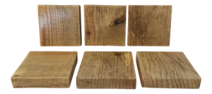 Vintage Square Wooden Coasters - Set of 4