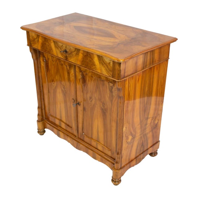 Wood 19th Century Biedermeier Walnut Half Cabinet For Sale - Image 7 of 8