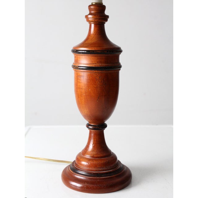 Wood Vintage Turned Wood Table Lamp American Traditional For Sale - Image 7 of 11
