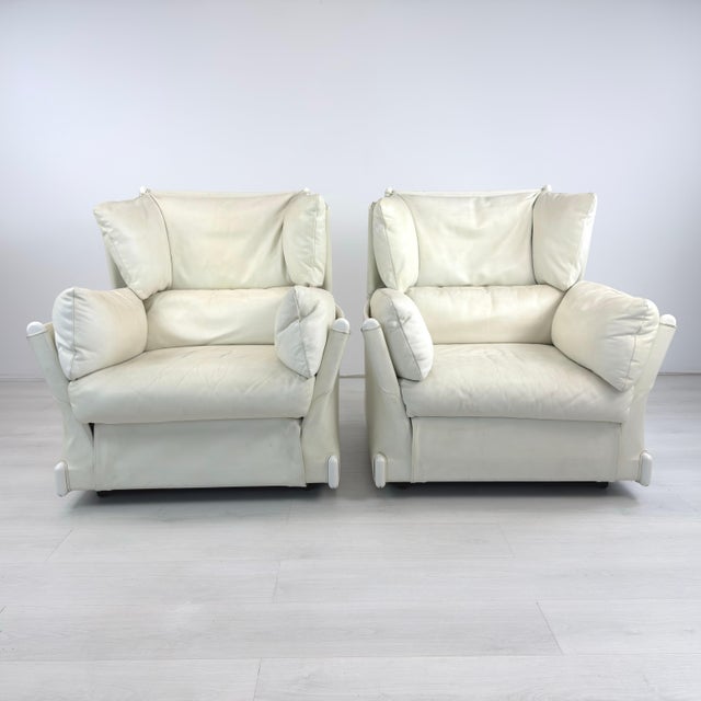 1960s Piero De Martini for Cassina Armchairs With Ottoman - A Pair For Sale - Image 5 of 9