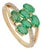 14k Gold Certified Natural Zambian Emerald Diamond Cluster Ring Size 6 For Sale