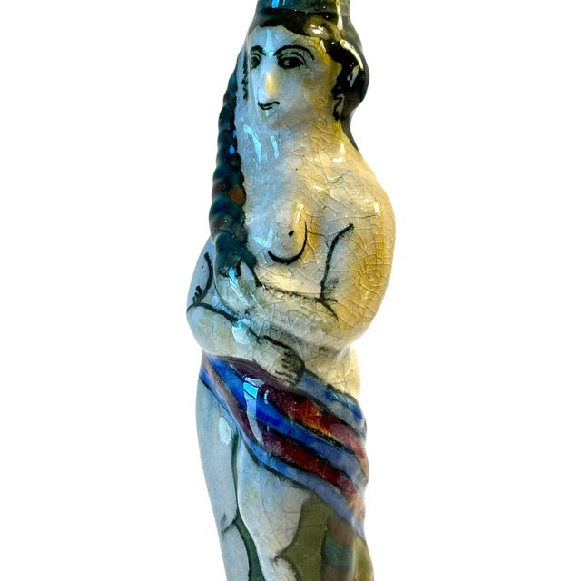 Ceramic Sculpted Ceramic Woman’s Figurative Art Vase For Sale - Image 7 of 12