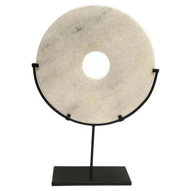 White Granite Ceremonial Bi Disc For Sale - Image 13 of 13