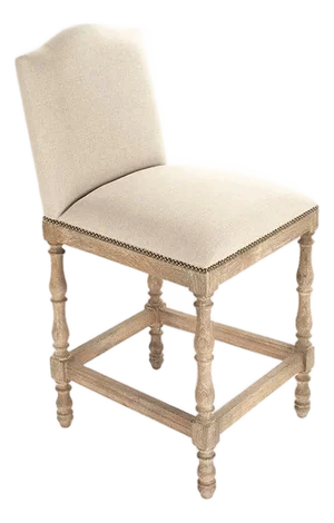 Aria Counter Stool - Natural Linen / Limed Grey Oak Frame