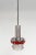 Beautiful vintage Space Age-style pendant lamp by Massive from the 1960s. The lamp is made of chrome-plated metal with red...